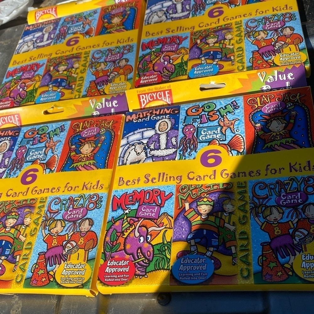 Kids Card Game Sets  NIB. Old Maid  Family Fun Slap Jack  Rainy Days